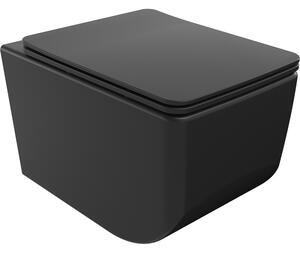 Mexen Vera miska wc Rimless z deską wolnoopadającą slim, duroplast, czarna mat - 30164070