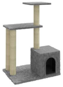 Drapak dla kota ze słupkami sizalowymi, jasnoszary, 71 cm