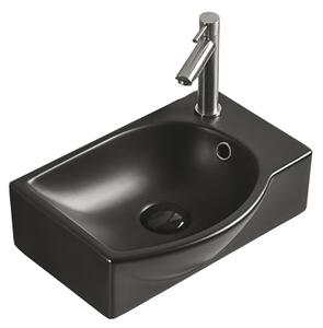 Mexen Mista umywalka nablatowa lewa 40 x 28 cm, czarna mat - 22174085L