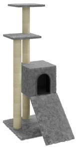 Drapak dla kota ze słupkami sizalowymi, jasnoszary, 92 cm