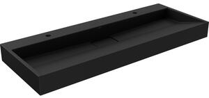 Mexen Ava umywalka nablatowa z konglomeratu 2/O 120 x 46 cm, czarna - 23011272