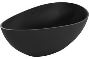 Mexen Parma wanna wolnostojąca z konglomeratu 160 x 95 cm, czarna mat - 57231609570