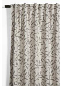 Szaro-beżowa zasłona z mieszanki lnu 140x245 cm List – Sehlbach