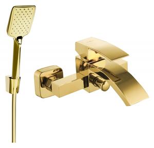 Mexen Libra R62 bateria wannowa z zestawem prysznicowym, złota - 74513R62-50