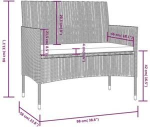 Zestaw Mebli Ogrodowych Komplet Wypoczynkowy Z Poduszkami 8-Częściowy Szary Rattan Na Taras Balkon Ogród