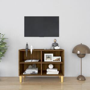 Szafka pod TV, drewniane nóżki, brązowy dąb, 69,5x30x50 cm