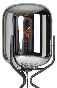 Designerska lampa podłogowa czarna lustrzane szkło - Bliss Oswietlenie wewnetrzne