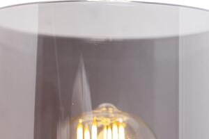 Designerski Kinkiet / Lampa scienna czarny przydymione szkło - Dome Oswietlenie wewnetrzne