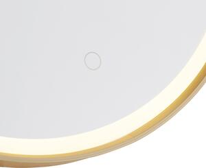 Okrągłe lustro łazienkowe w kolorze złotym z LED ze ściemniaczem dotykowym - Miral Oswietlenie wewnetrzne