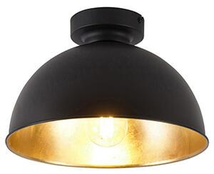 Industrialna lampa sufitowa czarna ze złotem 28 cm - Magnax Oswietlenie wewnetrzne