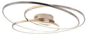Designerski Plafon / Lampy sufitowe stal 80cm 3-stopniowe ściemnianie LED - Rowin Oswietlenie wewnetrzne