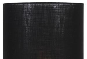 Designerska lampa podłogowa czarna klosz lniany czarny - Rich Oswietlenie wewnetrzne