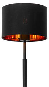 Nowoczesna lampa stołowa abażur z tkaniny czarny ze złotem - VT 1 Oswietlenie wewnetrzne