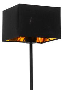 Nowoczesna lampa stołowa czarny abażur z tkaniny czarny ze złotem - VT 1 Oswietlenie wewnetrzne