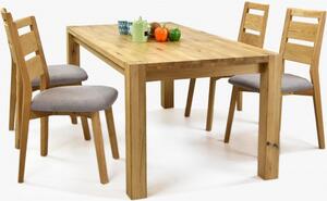 Zestaw do jadalni z litego drewna - kosz na stół + krzesła Virginia