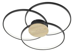 Lampa sufitowa czarna 90 cm z 3-stopniowym ściemnianiem LED - Amal Oswietlenie wewnetrzne