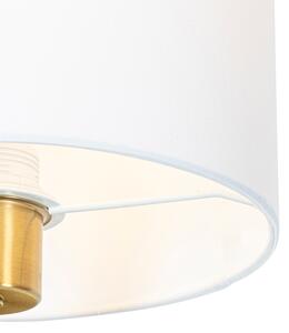 Klasyczny Kinkiet / Lampa scienna złoty abażur z tkaniny biały - Cas Oswietlenie wewnetrzne