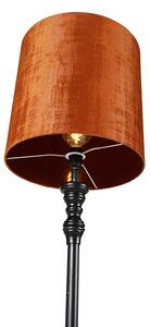 Klasyczna lampa podłogowa czarna z kloszem czerwony 40 cm - Classico Oswietlenie wewnetrzne