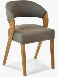 Luksusowe krzesło designerskie - dąb, Almondo - taupe