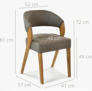 Luksusowe krzesło designerskie - dąb, Almondo - taupe