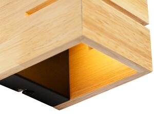 Wiejski Kinkiet / Lampa scienna drewno dębowe 9,7 cm - Transfer Groove Oswietlenie wewnetrzne