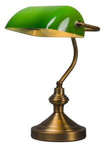 Inteligentna klasyczna lampa stołowa brązowa z zielonym szkłem, w tym Wifi A60 - Banker Oswietlenie wewnetrzne