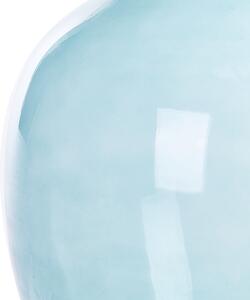 Wazon dekoracyjny szklany okrągły 39 cm ręcznie wykonany ozdobny jasnoniebieski Roti Beliani