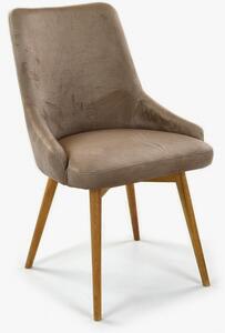 Krzesło jadalniane aksamitne Laura, kolor cappuccino - hydrofobowy