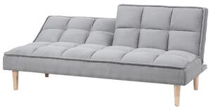 Trzyosobowa sofa rozkładana pikowana jasnoszara styl skandynawski Siljan Beliani