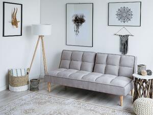 Trzyosobowa sofa rozkładana pikowana jasnoszara styl skandynawski Siljan Beliani