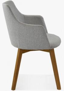 Krzesło z podłokietnikami - Bella, easy clean, siwe