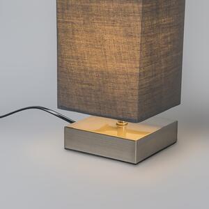 Nowoczesna lampa stołowa szara ze stalą - Milo Oswietlenie wewnetrzne