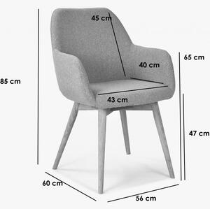 Designerskie krzesło z podłokietnikami, Sky jasnoszary