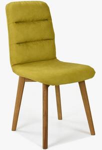 Wygodne krzesło, tkanina w kolorze żółtym - nogi dębowe Orlando