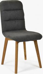 Wygodne krzesło, ciemna tkanina - nogi dębowe Orlando