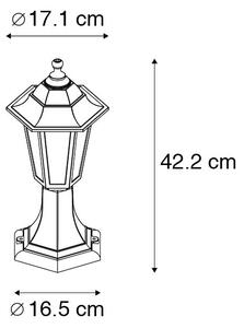 Zewnetrzna Klasyczna zewnętrzna lampa podłogowa czarna 42,2 cm IP44 - New Haven Oswietlenie zewnetrzne
