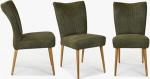 Eleganckie krzesło valencia - okrągłe nogi z dębu, oliwka