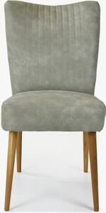 Eleganckie krzesło Valencia - okrągłe nogi dąb, szara mięta