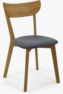 Nowoczesne krzesło Eva z drewna dębowego, siedzisko antracytowe