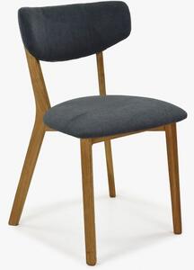 Krzesło z tkaniny - nogi dąb, Amisa antracyt