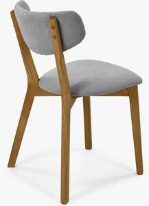 Krzesło tapicerowane - nogi dąb, Amisa szare