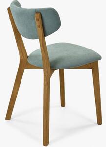 Krzesło tapicerowane, nogi dębowe, Amisa jasnozielone