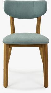 Krzesło tapicerowane, nogi dębowe, Amisa jasnozielone