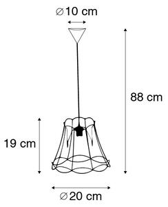 Lampa wisząca Retro czarna 20cm - Granny Frame Oswietlenie wewnetrzne