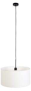 Lampa wisząca czarna klosz biały 50cm - Combi Oswietlenie wewnetrzne