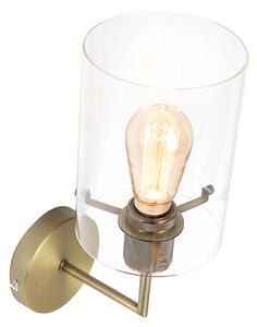 Nowoczesny Kinkiet / Lampa scienna brąz szkło - Dome Oswietlenie wewnetrzne
