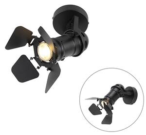 Industrialne studio Reflektorek / Spot / Spotow czarne GU10 z klapkami - Film Oswietlenie wewnetrzne