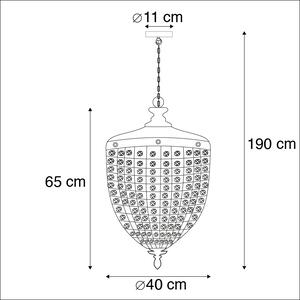 Lampa wisząca art deco kryształ złota 40cm - Cesar Oswietlenie wewnetrzne