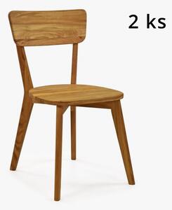 Krzesło drewniane z litego drewna dębowego, Noci zestaw 2 szt