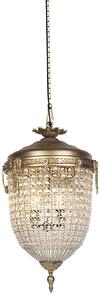 Lampa wisząca art deco kryształ złota 40cm - Cesar Oswietlenie wewnetrzne